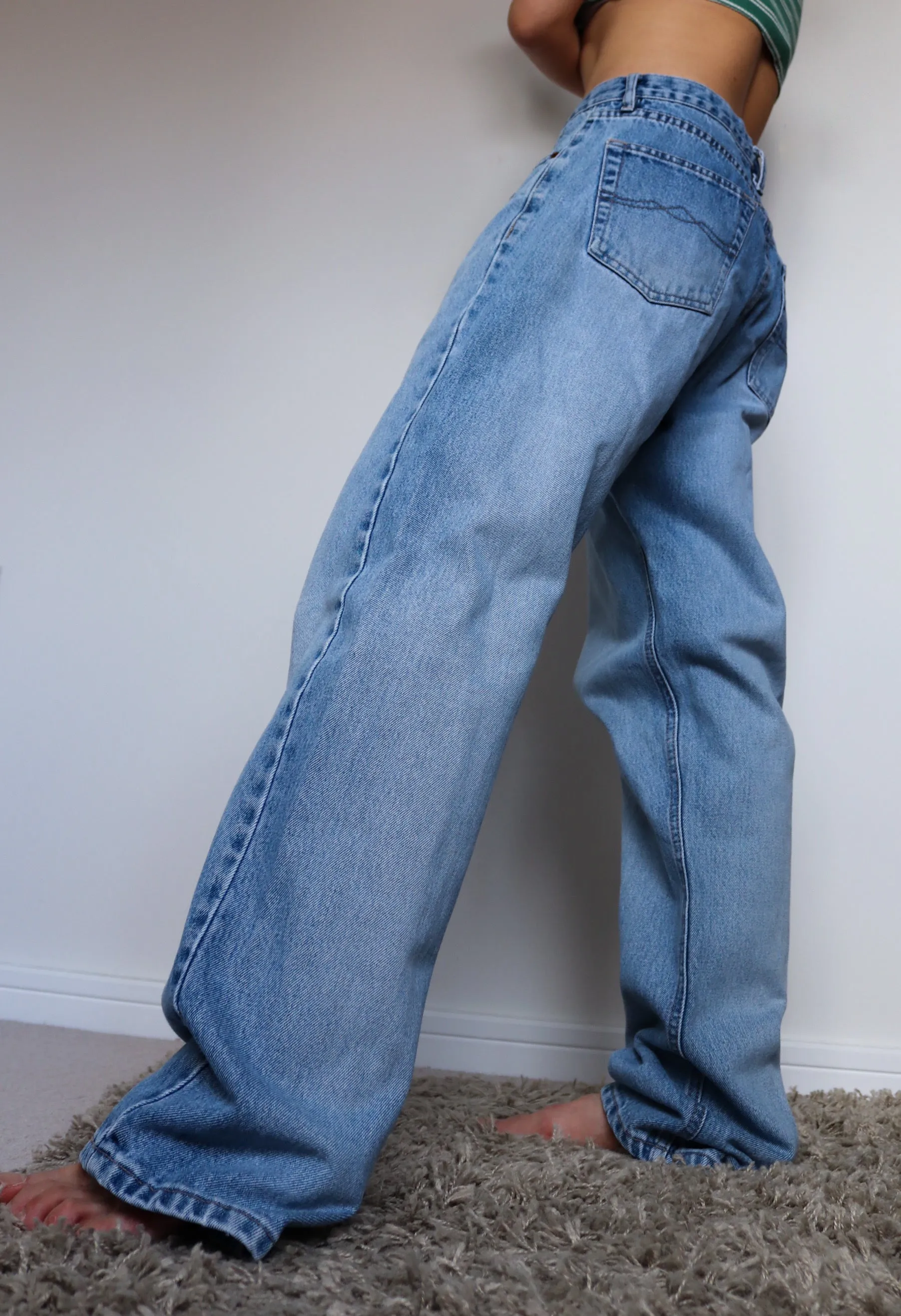 90s VINTAGE MEN JINGLERS JEANS HIGH WAISTED LIGHT BLUE JEANS TROUSERS