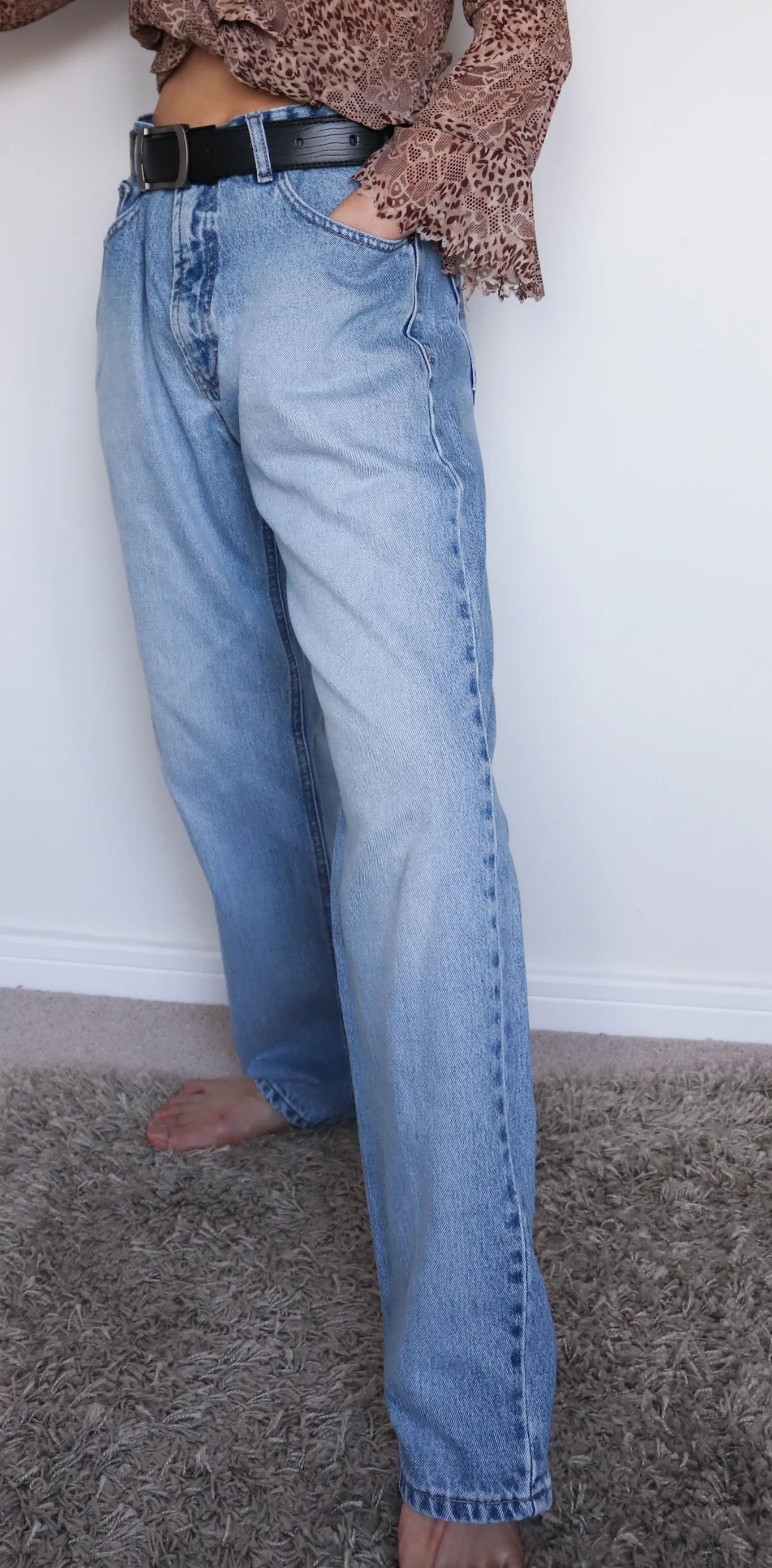 90s VINTAGE MEN JINGLERS JEANS HIGH WAISTED LIGHT BLUE JEANS TROUSERS