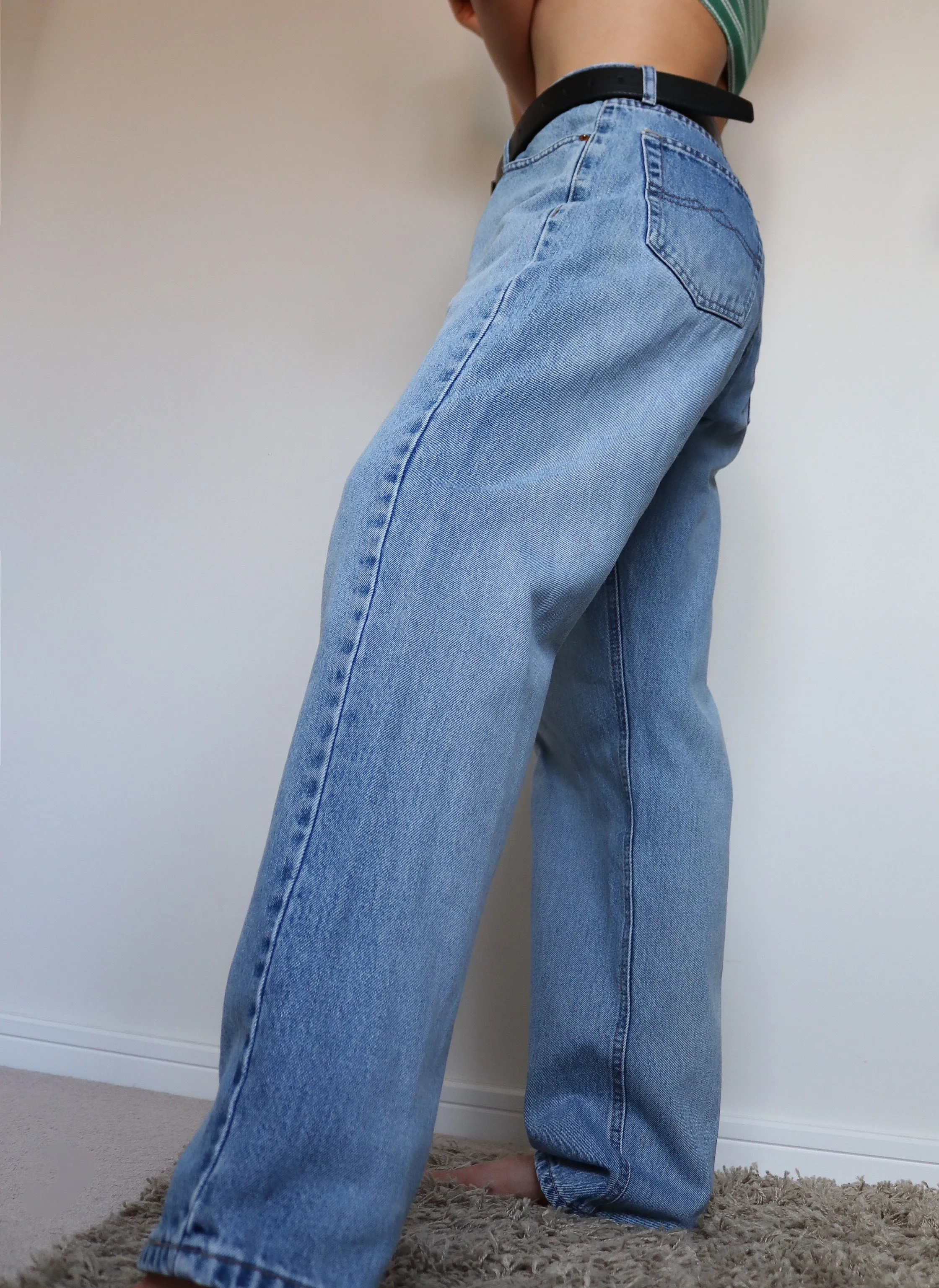 90s VINTAGE MEN JINGLERS JEANS HIGH WAISTED LIGHT BLUE JEANS TROUSERS