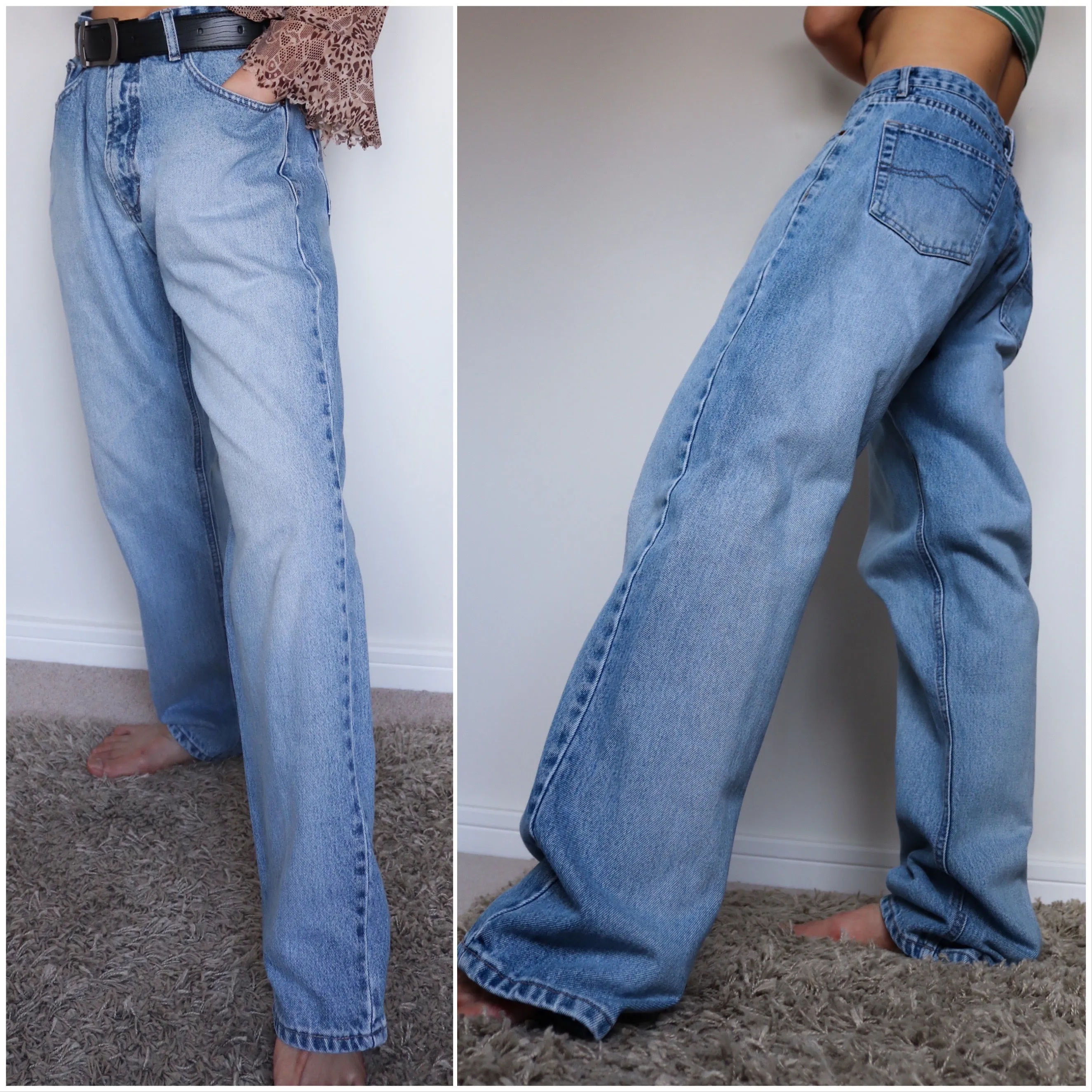 90s VINTAGE MEN JINGLERS JEANS HIGH WAISTED LIGHT BLUE JEANS TROUSERS