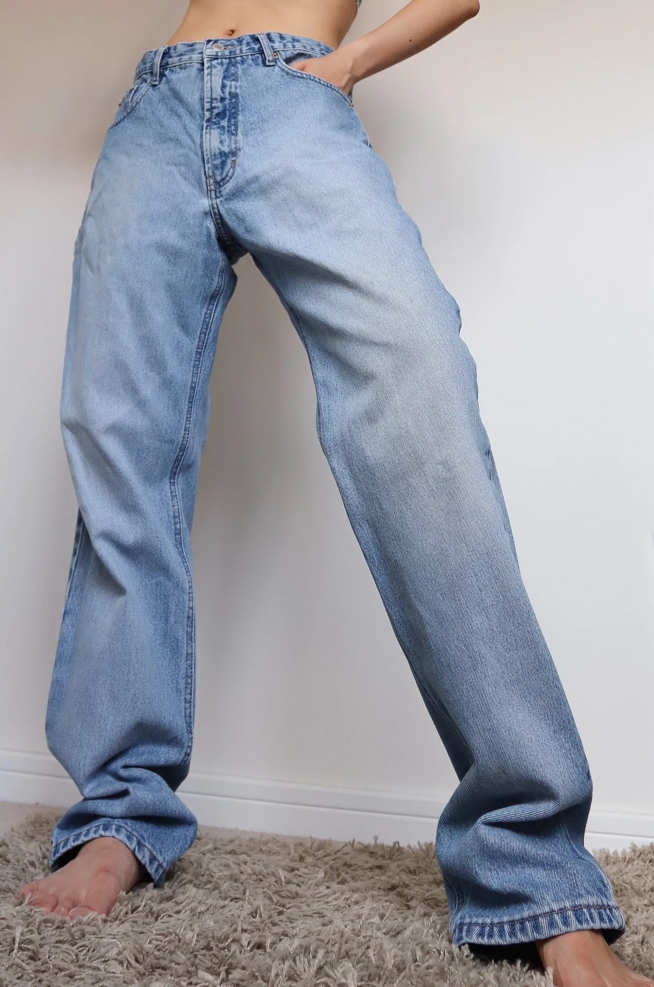 90s VINTAGE MEN JINGLERS JEANS HIGH WAISTED LIGHT BLUE JEANS TROUSERS