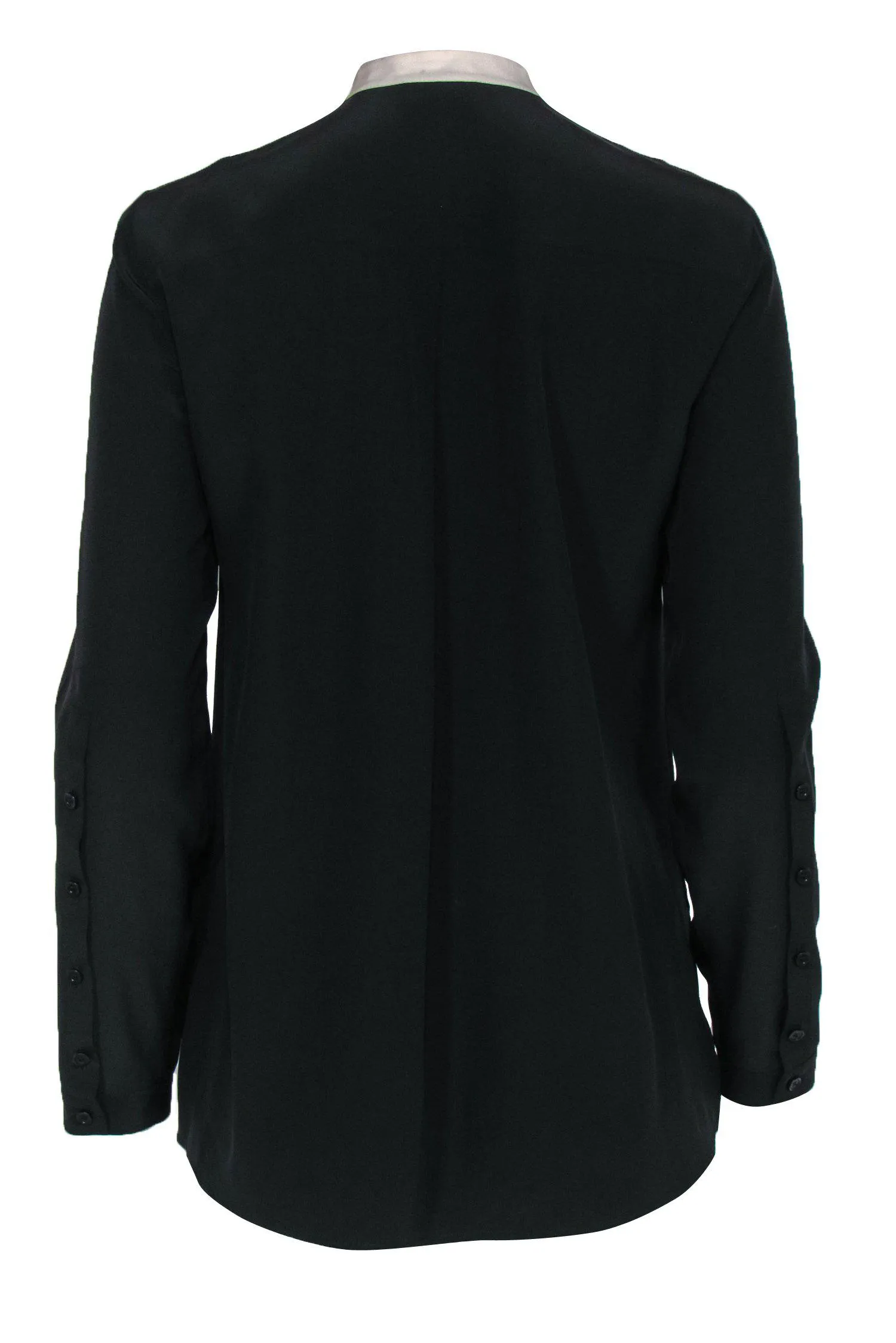 Akris Punto - Black, Blue, & White Colorblock Silk Blouse Sz 6