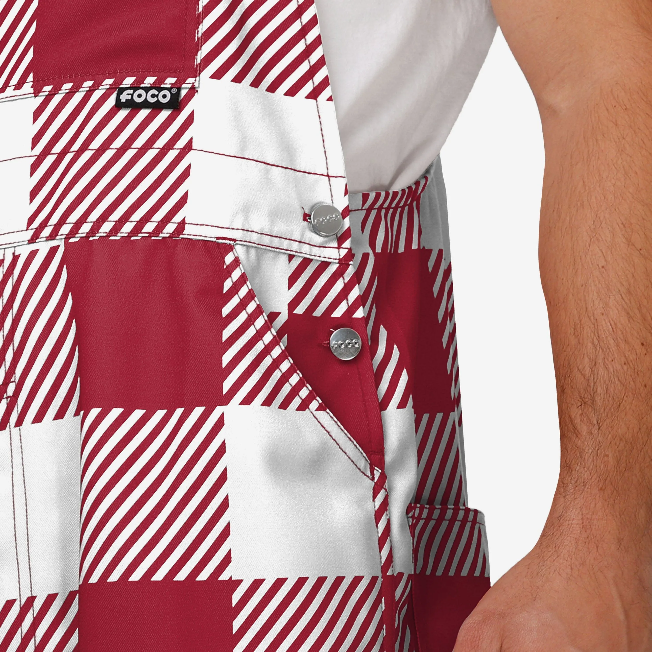 Alabama Crimson Tide Mens Plaid Bib Overalls