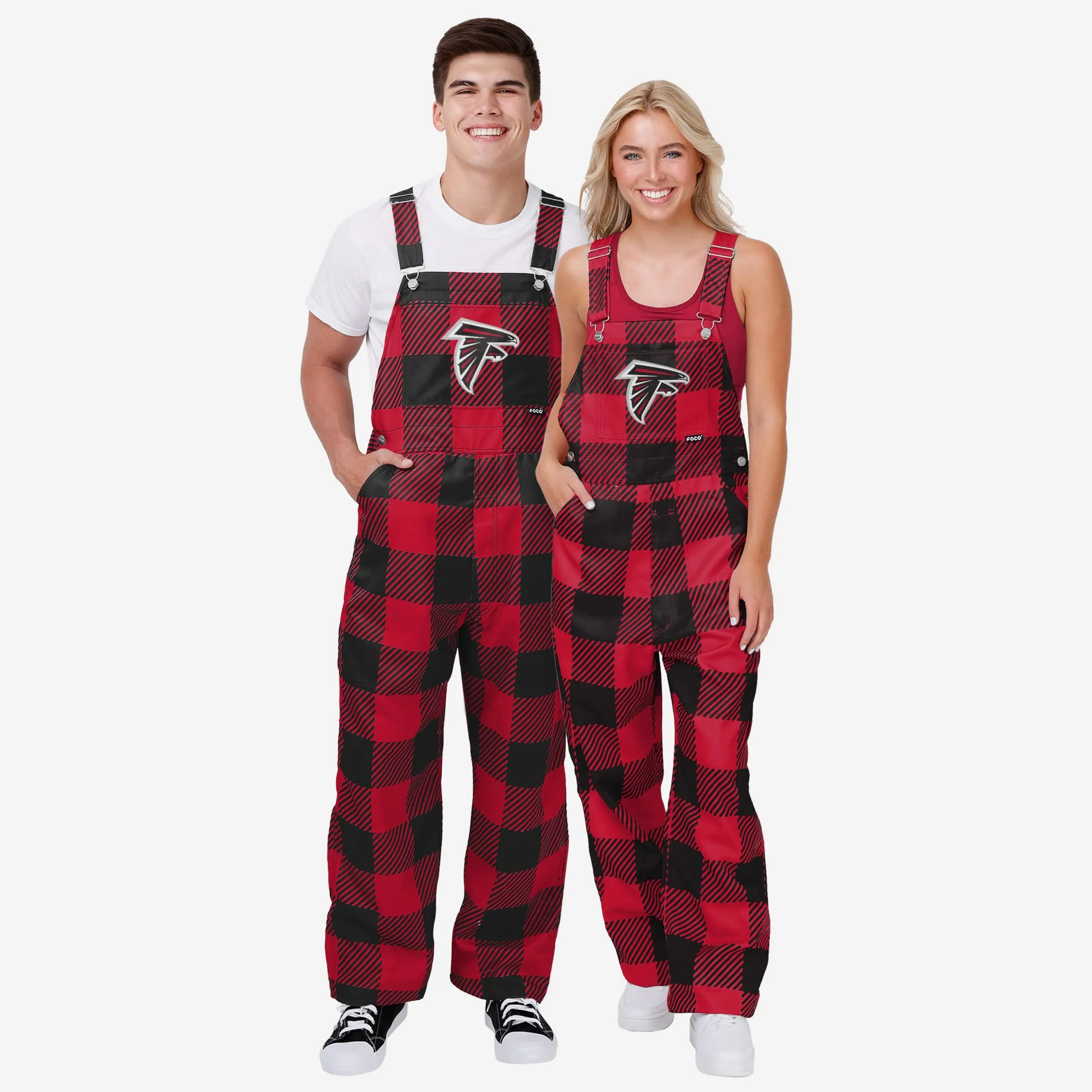 Atlanta Falcons Mens Plaid Bib Overalls