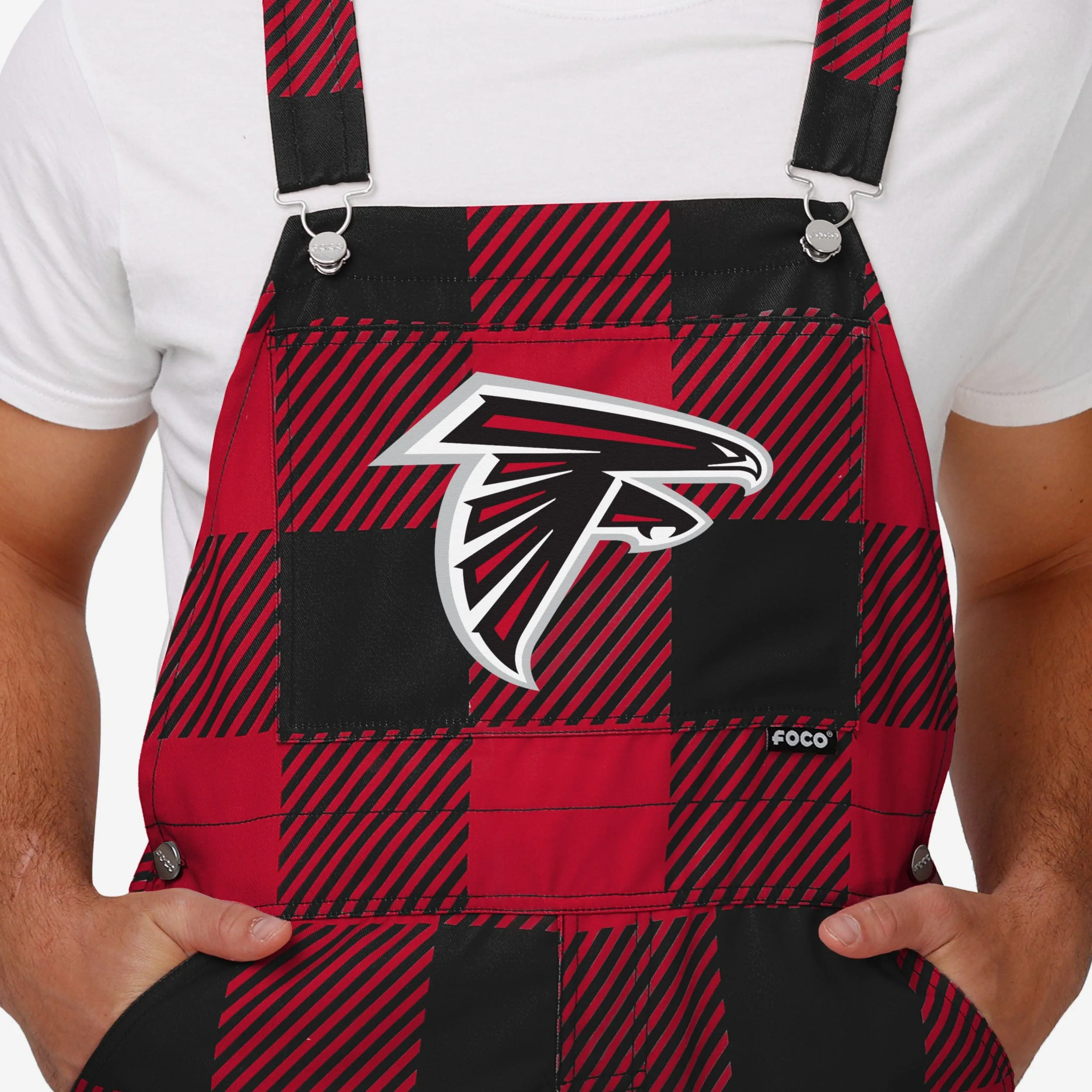 Atlanta Falcons Mens Plaid Bib Overalls