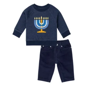 Baby Menorah Sweatshirt and Pants Set by Monica   Andy - (Sizes 0 - 24M)