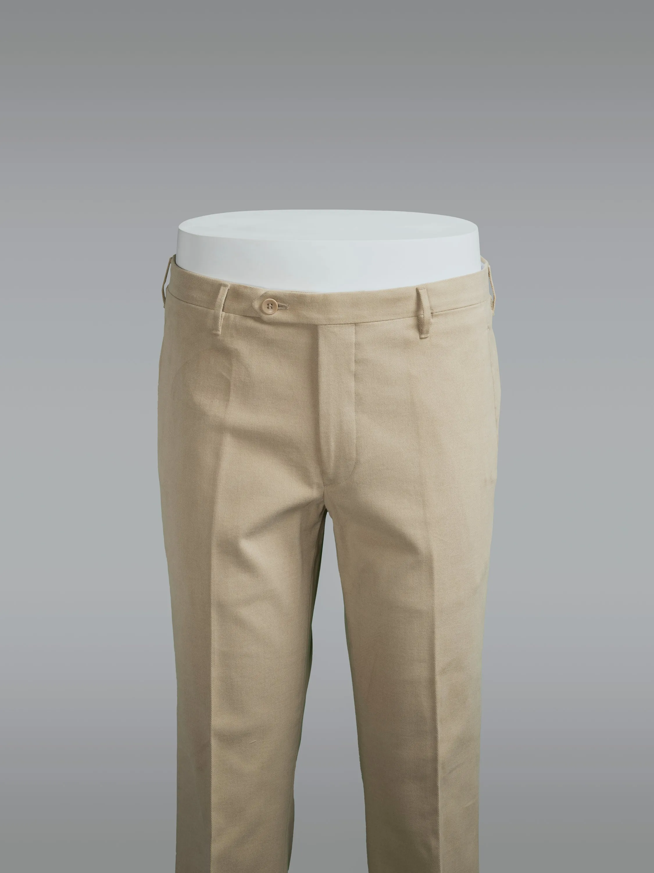 Beige cotton elastan trousers