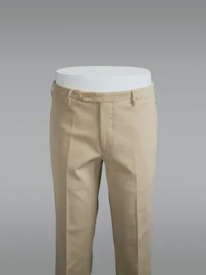 Beige cotton elastan trousers