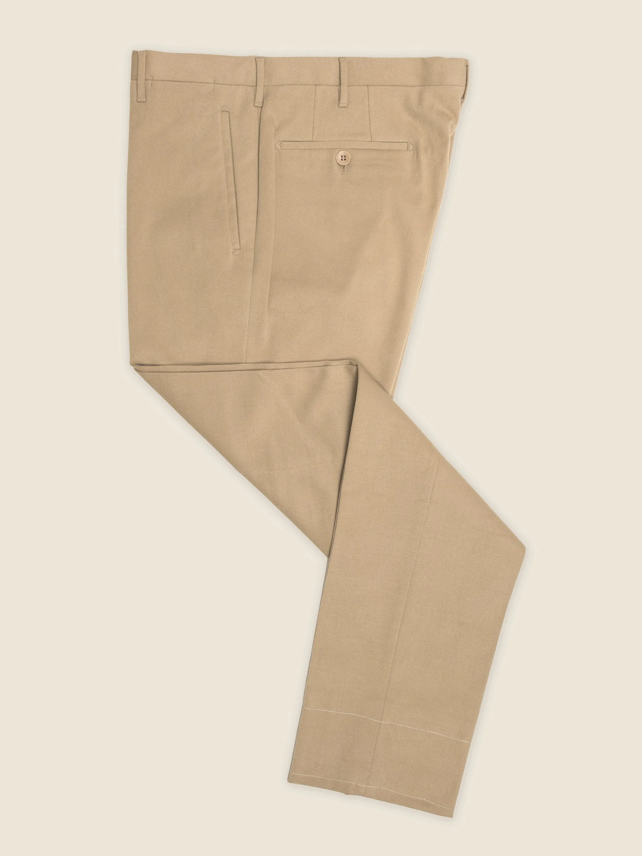 Beige cotton elastan trousers