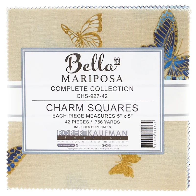 Bella Mariposa 5" Metallic Charm Squares