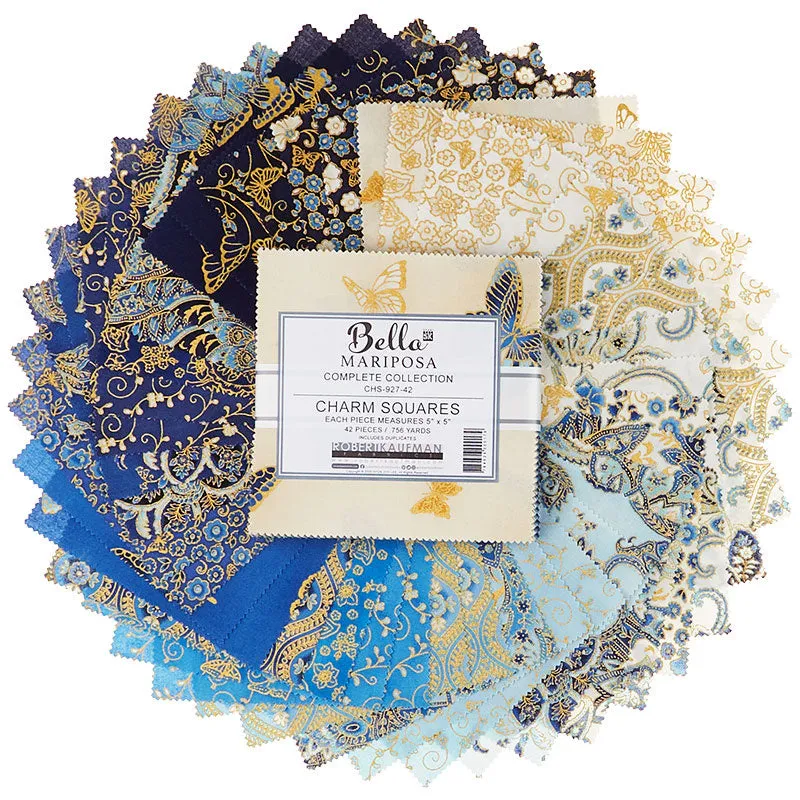 Bella Mariposa 5" Metallic Charm Squares