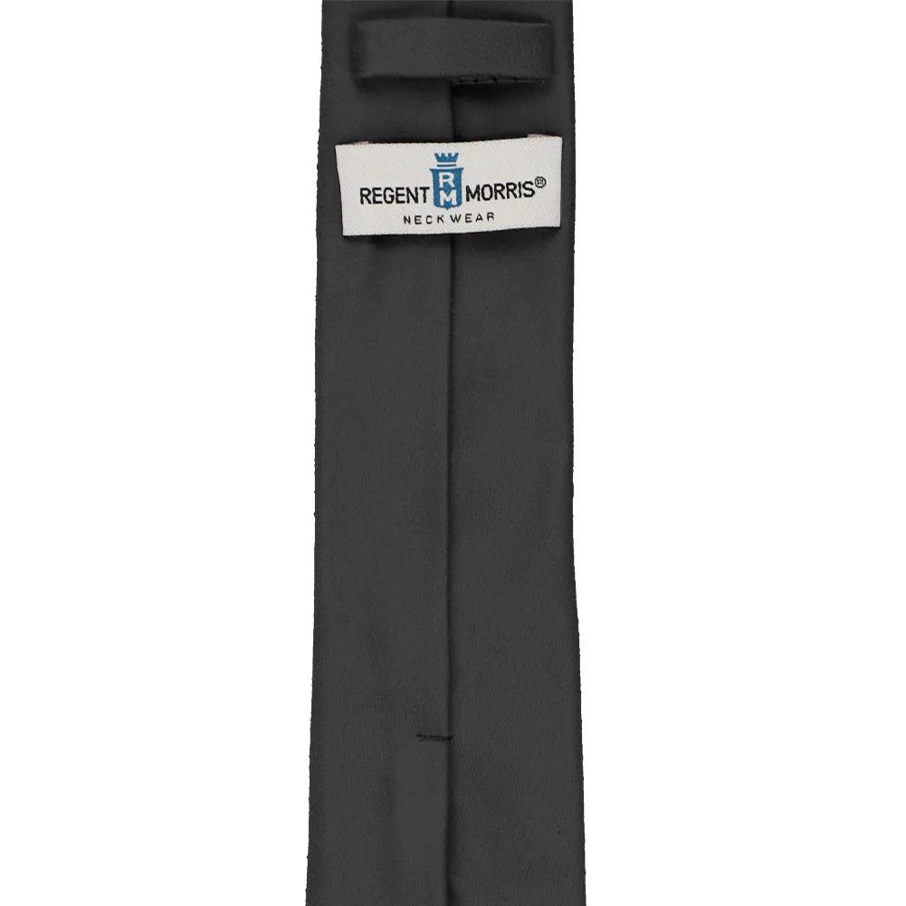 Black Cotton/Silk Slim Necktie, 2.5" Width