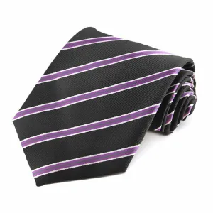 Black Melvin Striped Extra Long Necktie