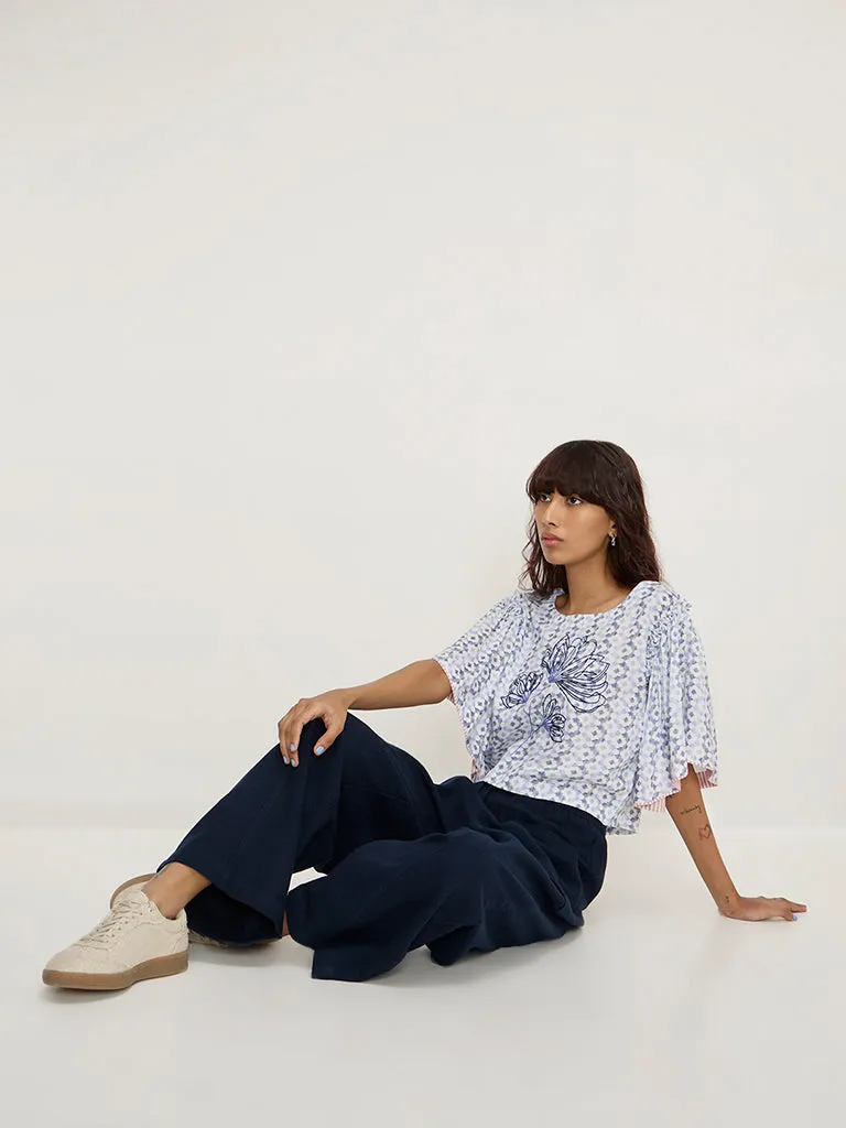 Bombay Paisley White Printed Top