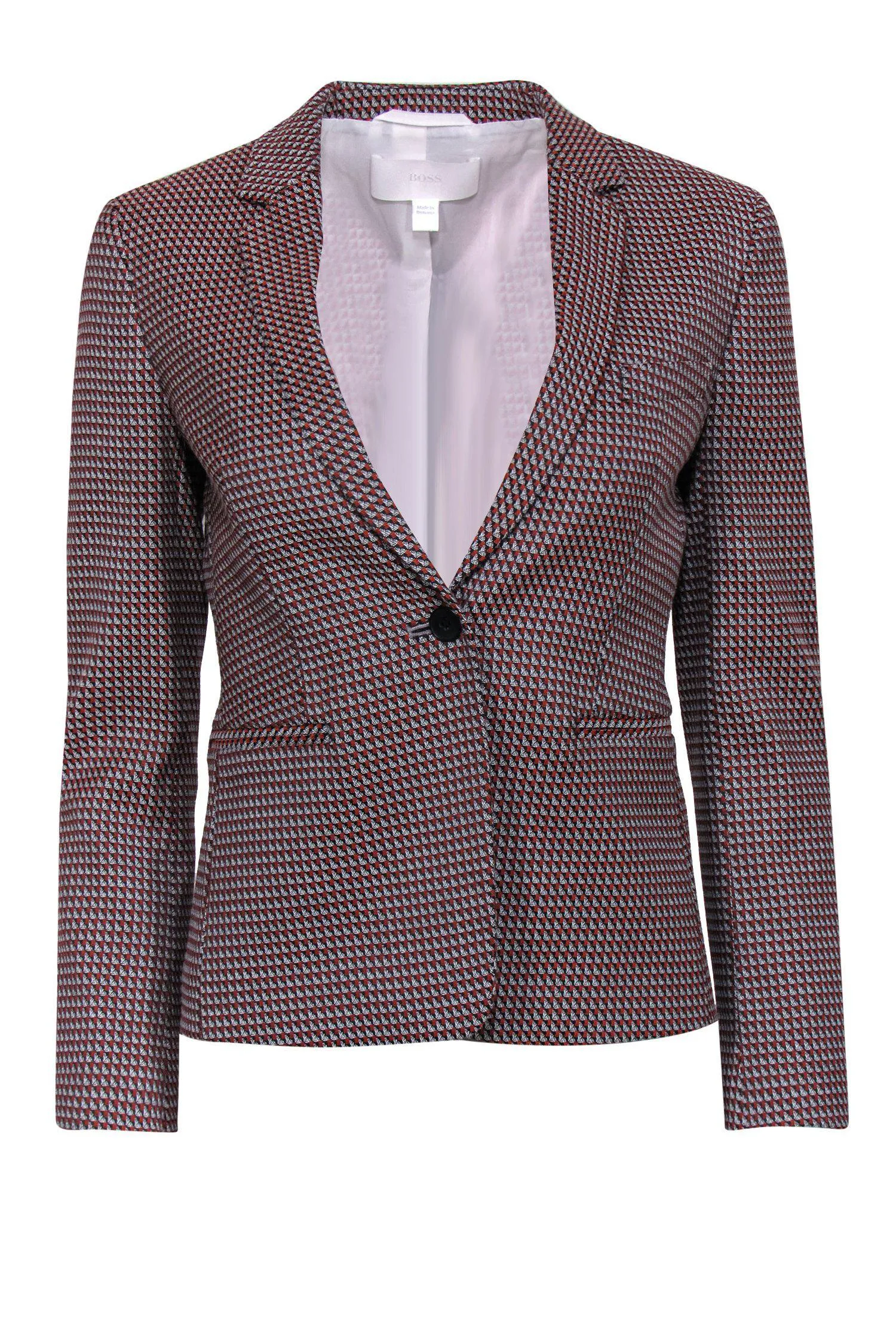 BOSS Hugo Boss - Orange & Black Textured Blazer Sz 2