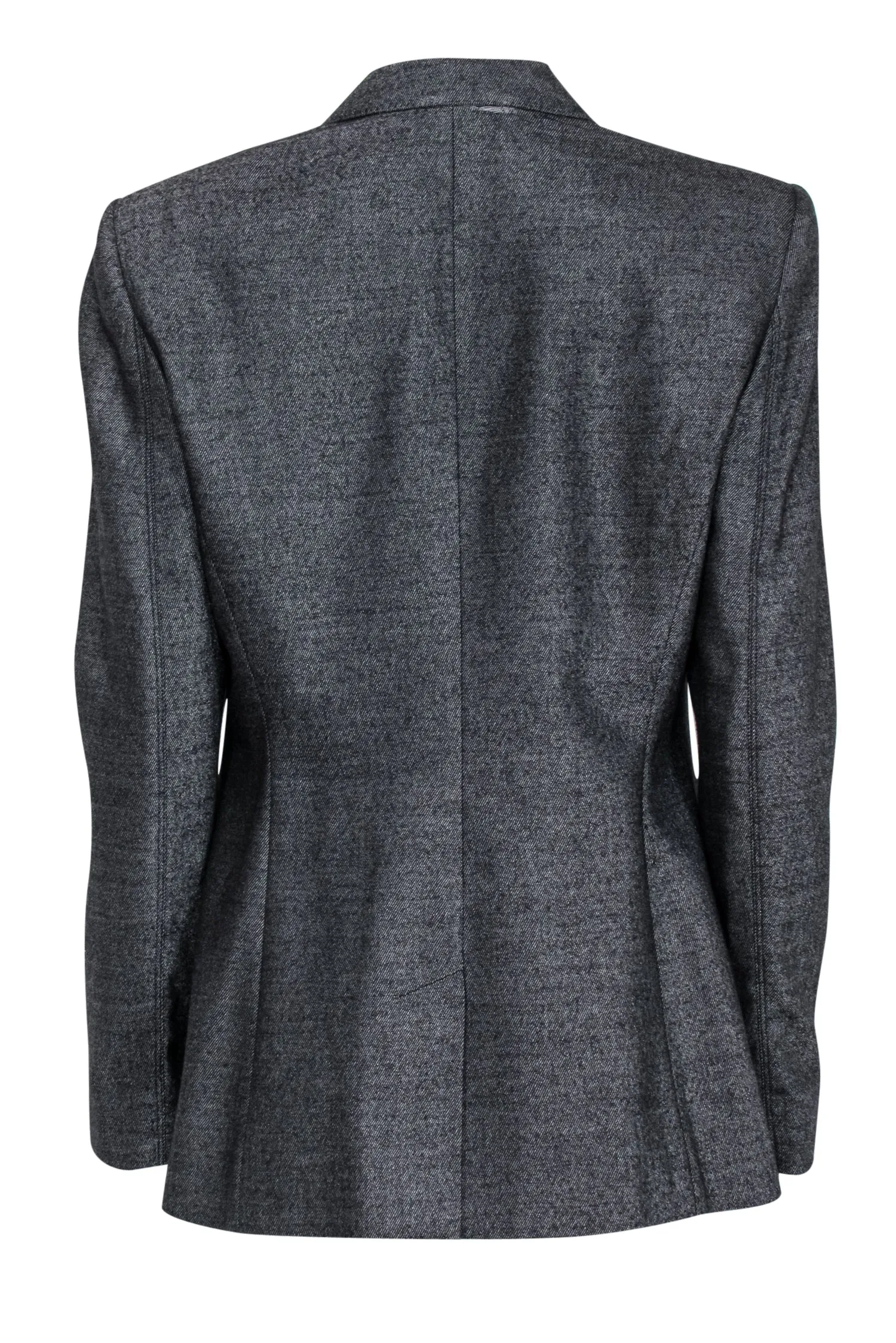 Burberry - Black & White Woven Wool Blend Blazer Sz 10
