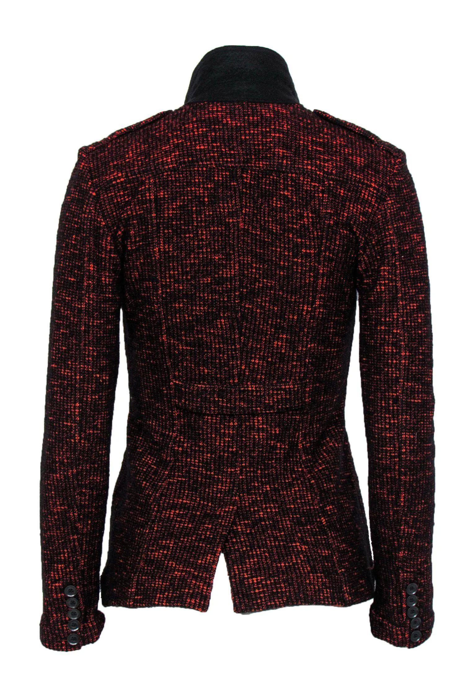 Burberry Brit - Black & Red Marbled Tweed Blazer Sz 4