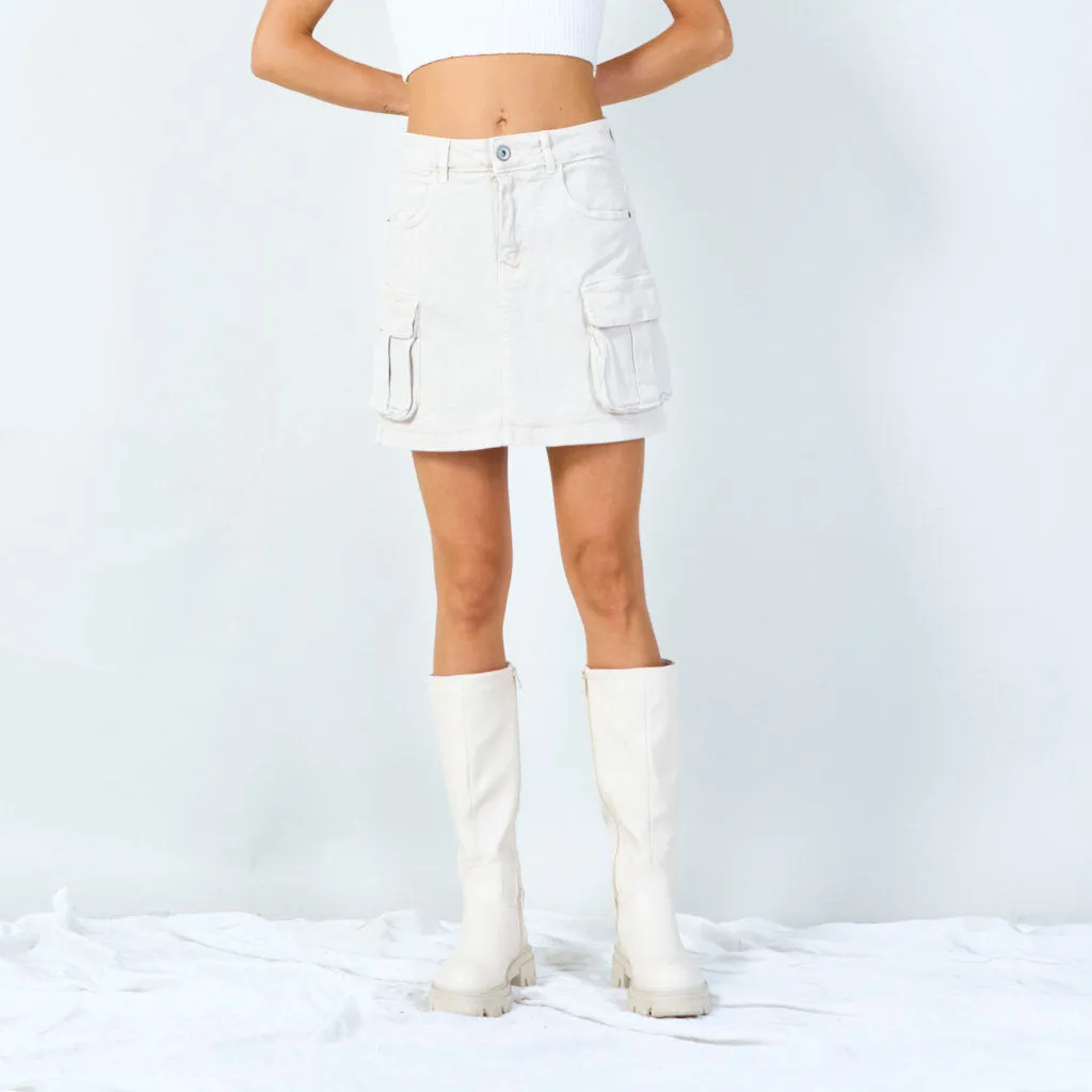 Cargo mini skirt with multiple pockets wholesale