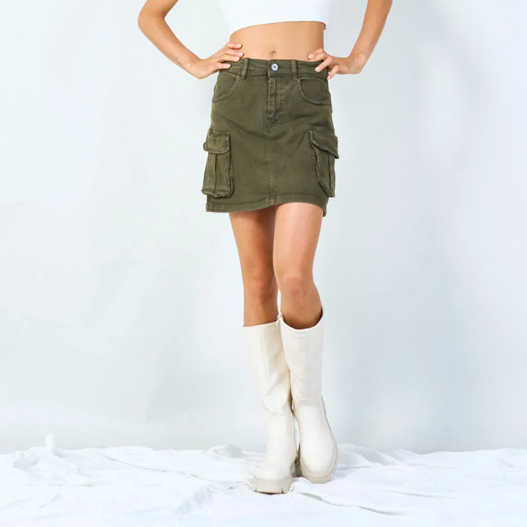 Cargo mini skirt with multiple pockets wholesale