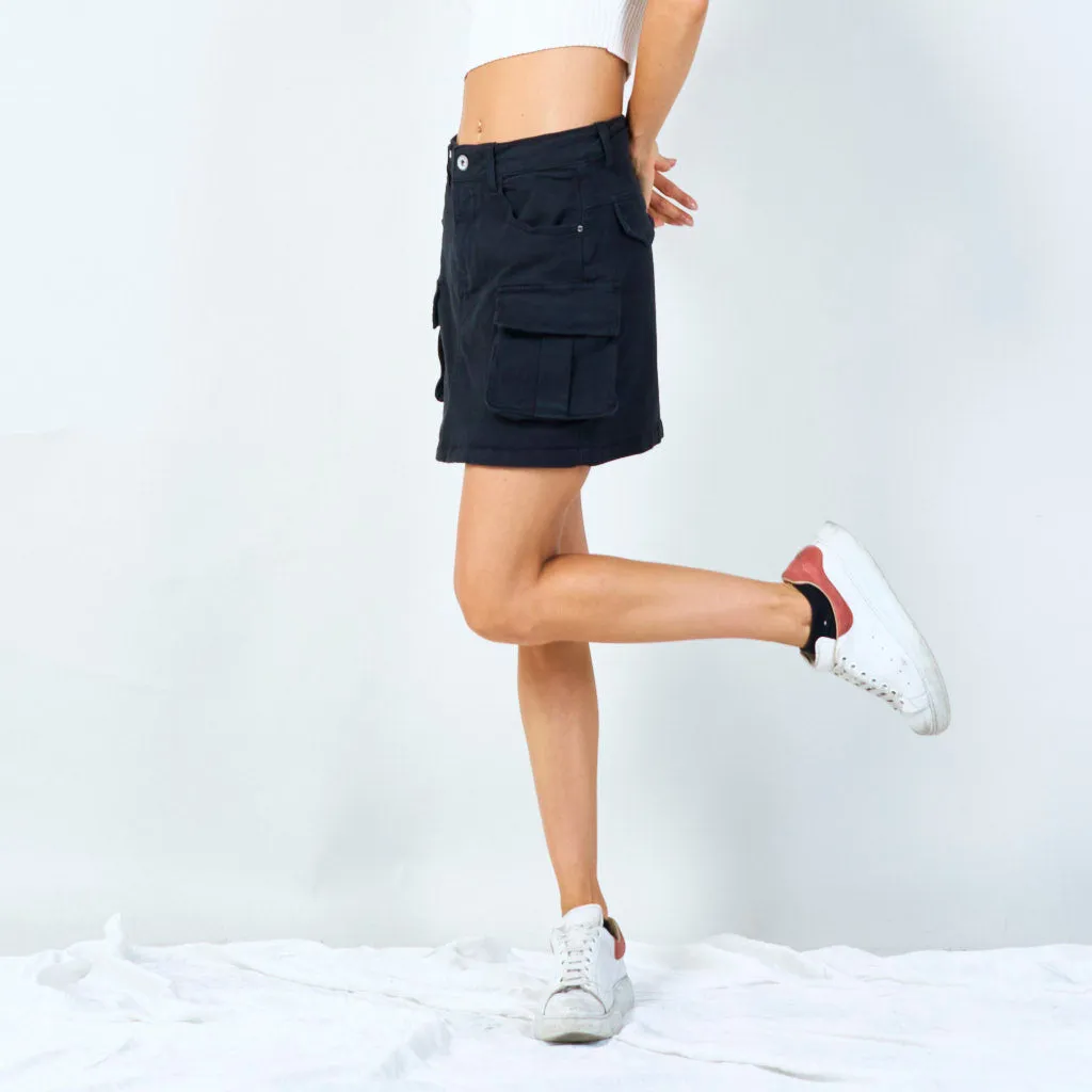 Cargo mini skirt with multiple pockets wholesale