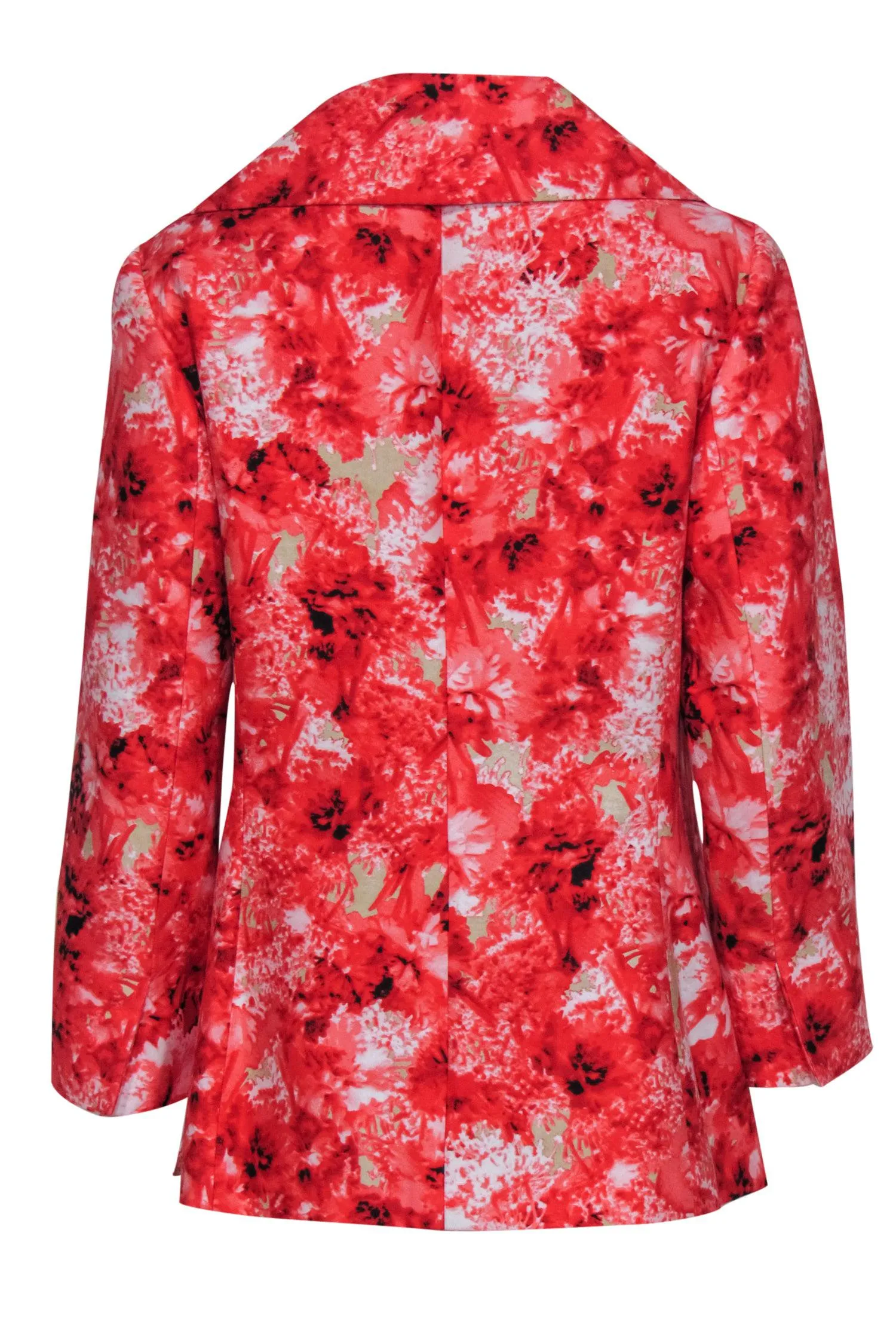 Carlisle - Pink, Tan & Black Floral Print Snap-Up Blazer Sz 8