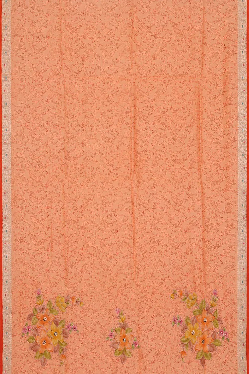 Chanderi Cotton Silk Light Peach Saree