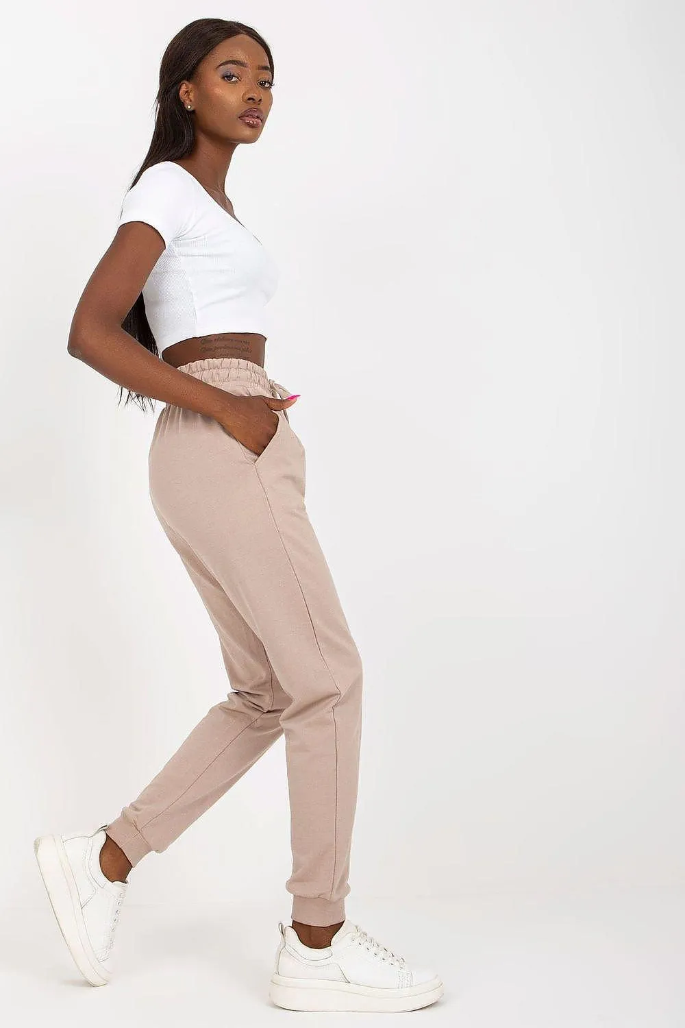 Chic High-Waisted Relaxed Fit Lounge Pants with Pockets and Adjustable Tie