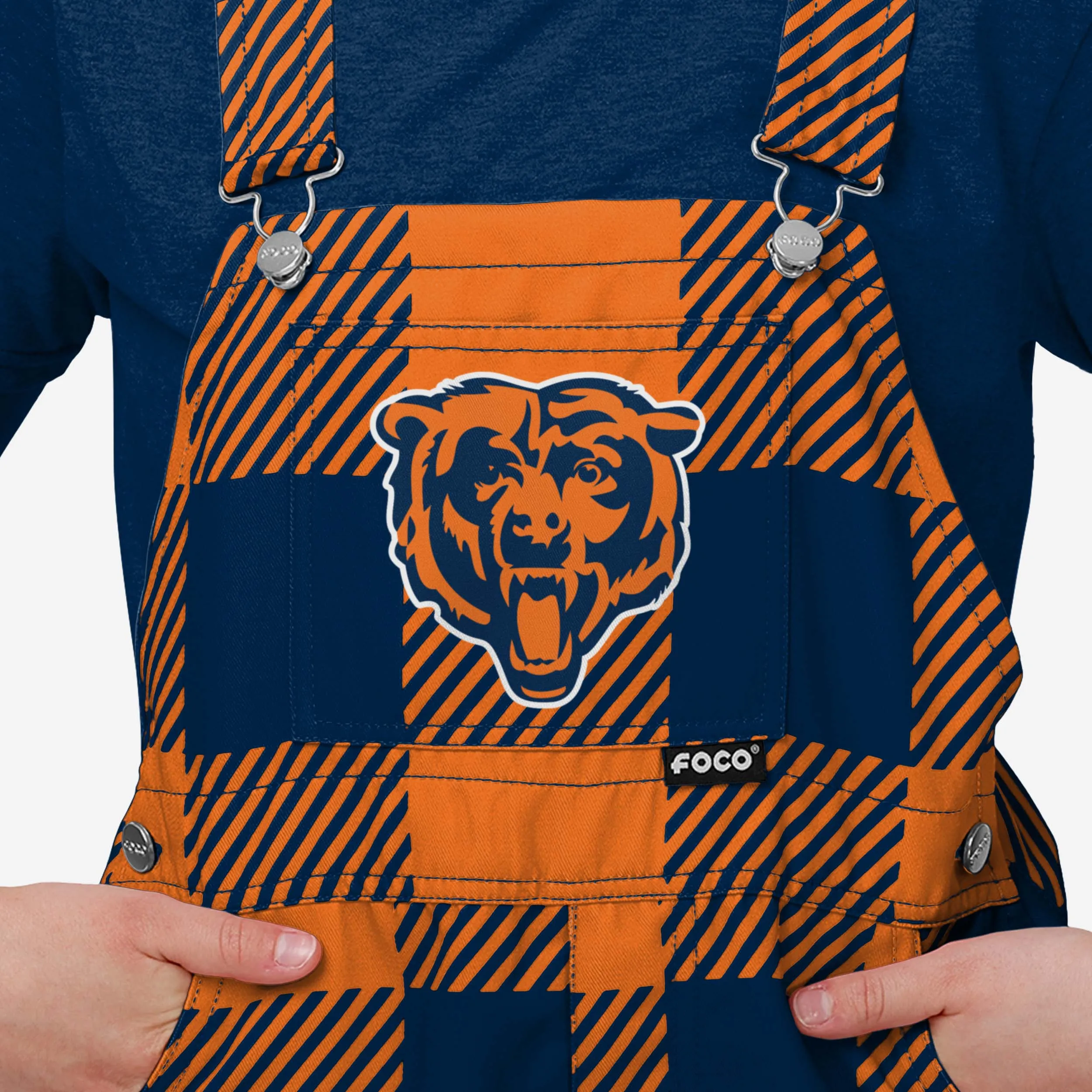 Chicago Bears Youth Plaid Bib Overalls