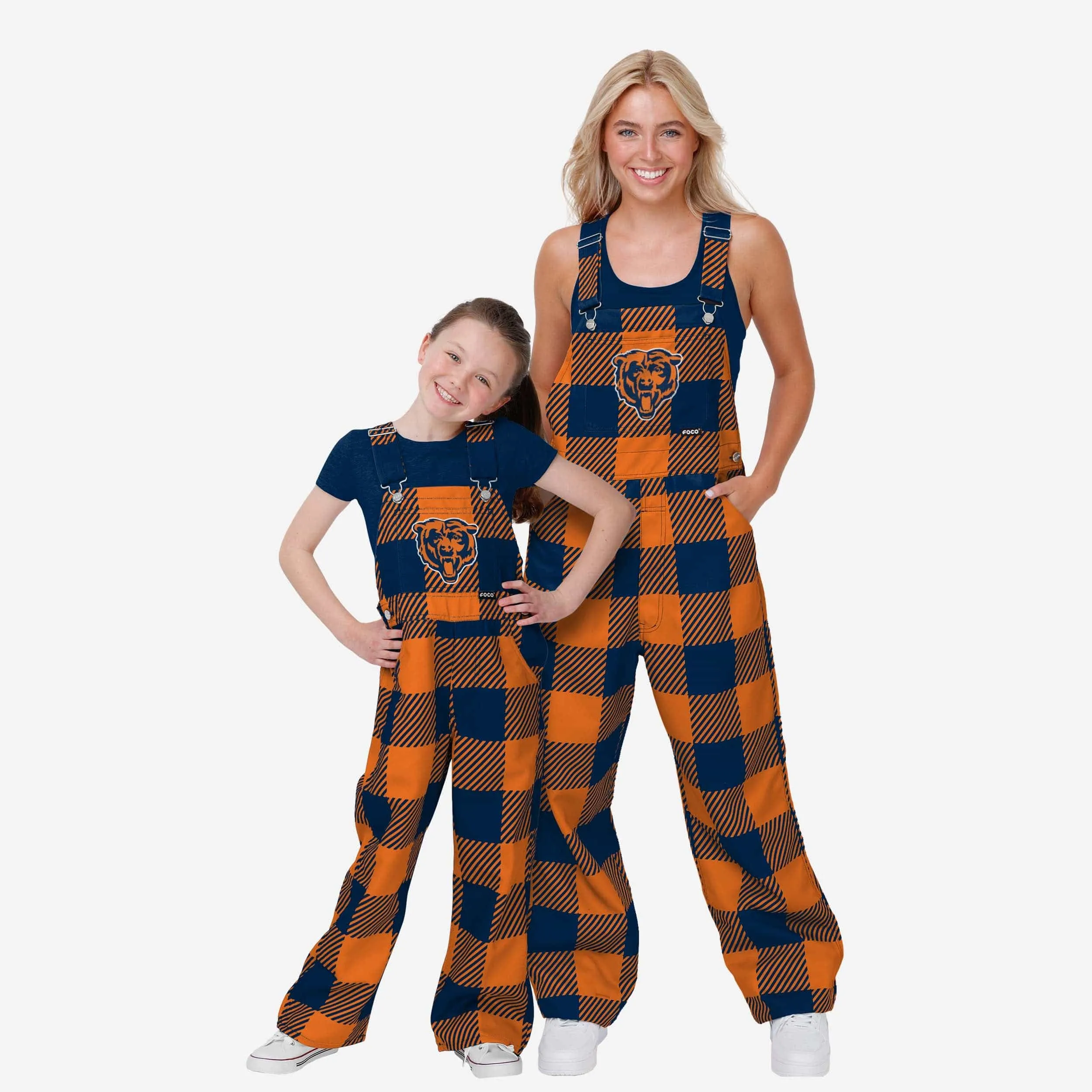 Chicago Bears Youth Plaid Bib Overalls