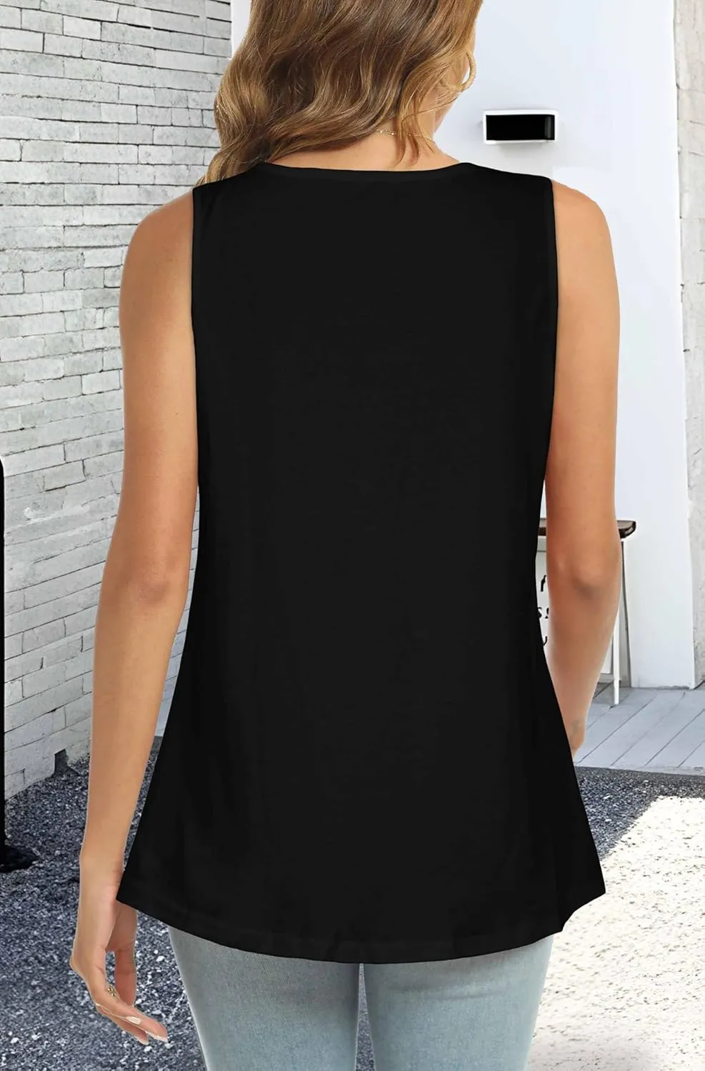 CHICGAL Womens Summer Tank Tops Sleeveless T Shirt Casual Loose Fit Tunic Blouses
