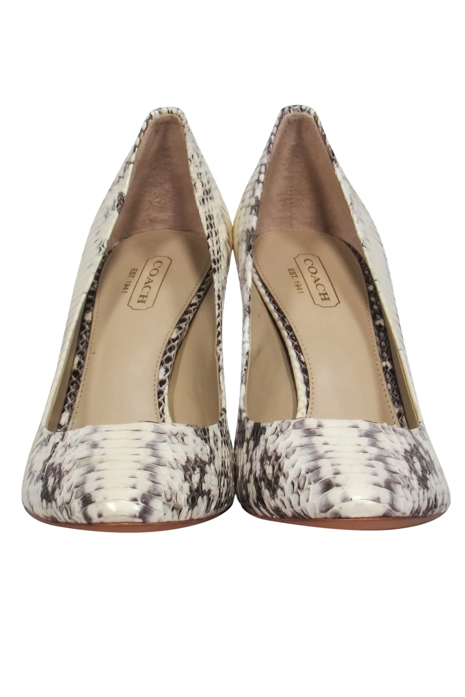 Coach - White & Black Snakeskin "Nala" Pumps Sz 8