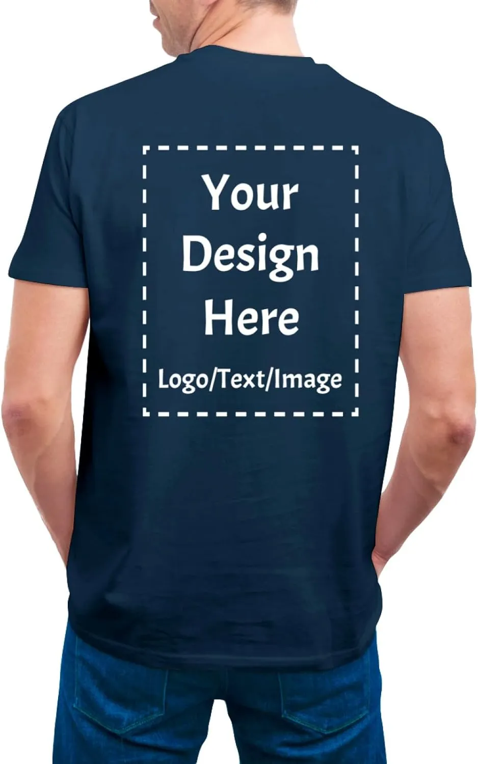 Custom T Shirts Made in USA Bulk Customized Heavy Cotton Short Sleeve Tee Shirt Personalized Unisex Shirt with Logo Text