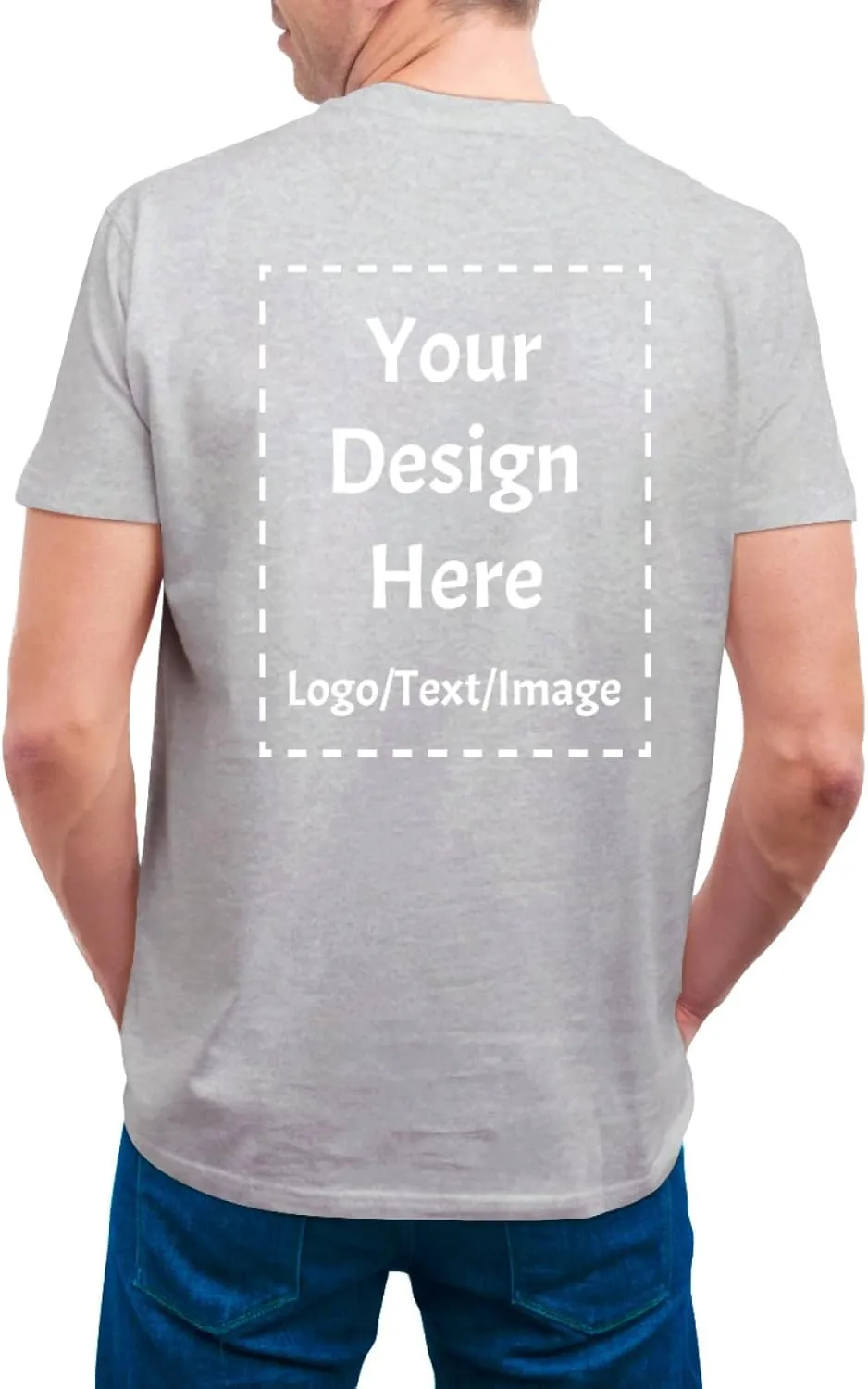 Custom T Shirts Made in USA Bulk Customized Heavy Cotton Short Sleeve Tee Shirt Personalized Unisex Shirt with Logo Text