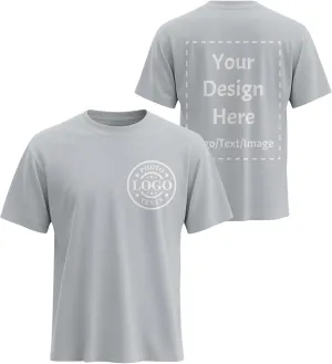 Custom T Shirts Made in USA Bulk Customized Heavy Cotton Short Sleeve Tee Shirt Personalized Unisex Shirt with Logo Text