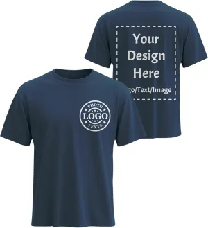Custom T Shirts Made in USA Bulk Customized Heavy Cotton Short Sleeve Tee Shirt Personalized Unisex Shirt with Logo Text
