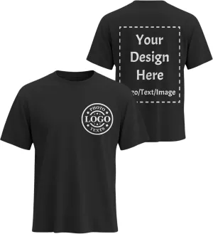 Custom T Shirts Made in USA Bulk Customized Heavy Cotton Short Sleeve Tee Shirt Personalized Unisex Shirt with Logo Text