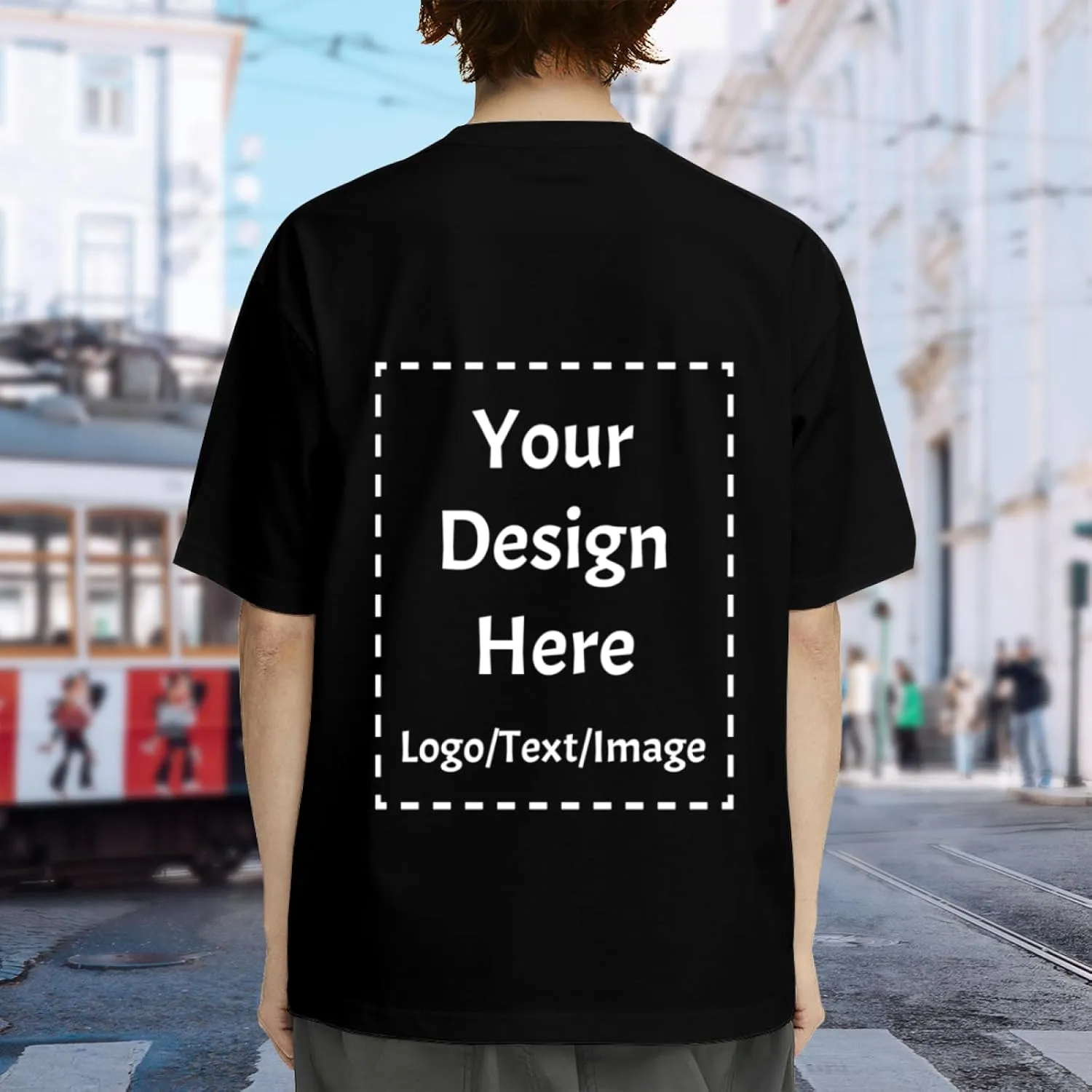 Custom T Shirts Made in USA Bulk Customized Heavy Cotton Short Sleeve Tee Shirt Personalized Unisex Shirt with Logo Text