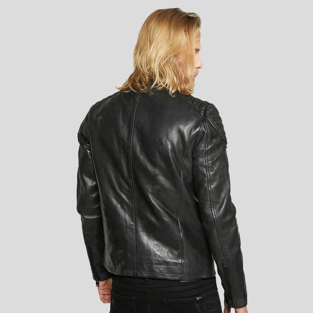 Gary Black Motorcycle Leather Jacket