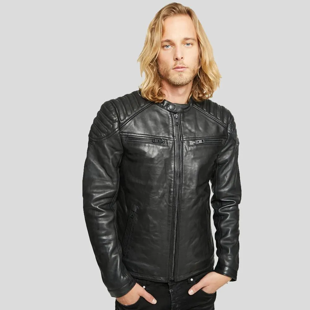 Gary Black Motorcycle Leather Jacket