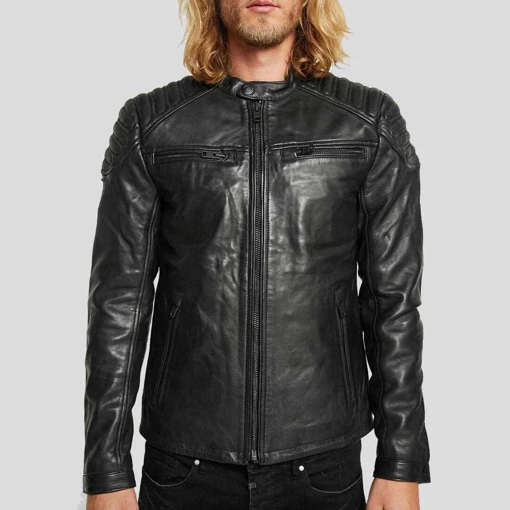 Gary Black Motorcycle Leather Jacket