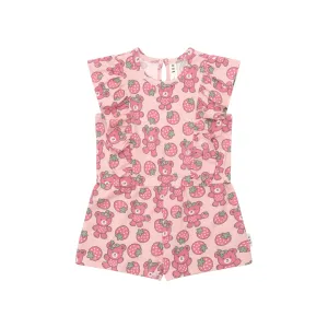 Huxbaby Berry Bear Frill Playsuit - Candy