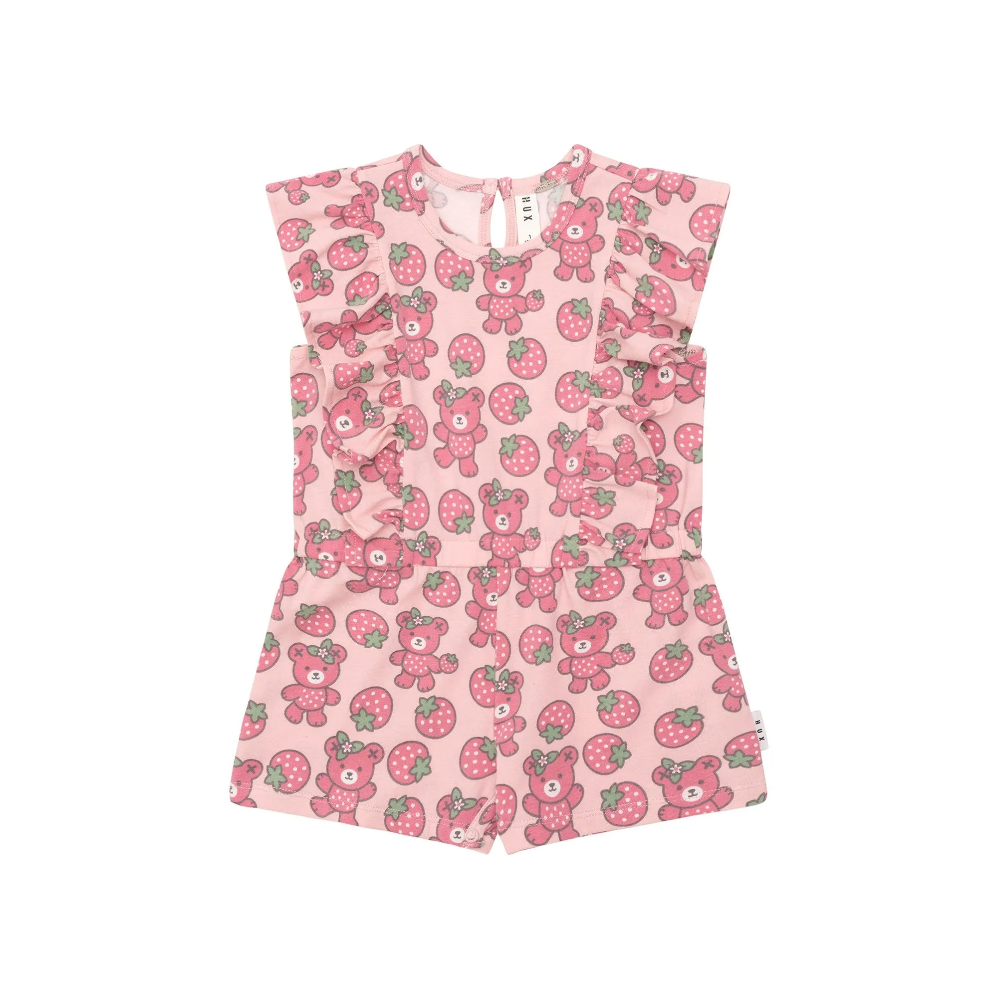 Huxbaby Berry Bear Frill Playsuit - Candy