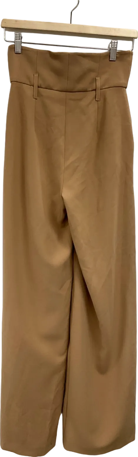 Karen Millen Beige High-Waisted Trousers UK 6