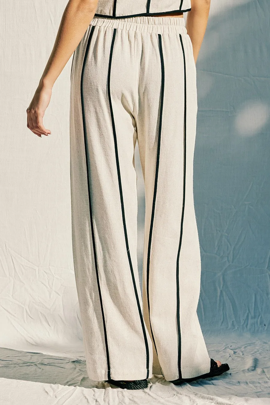 Linen Binding Wide-Leg Pants