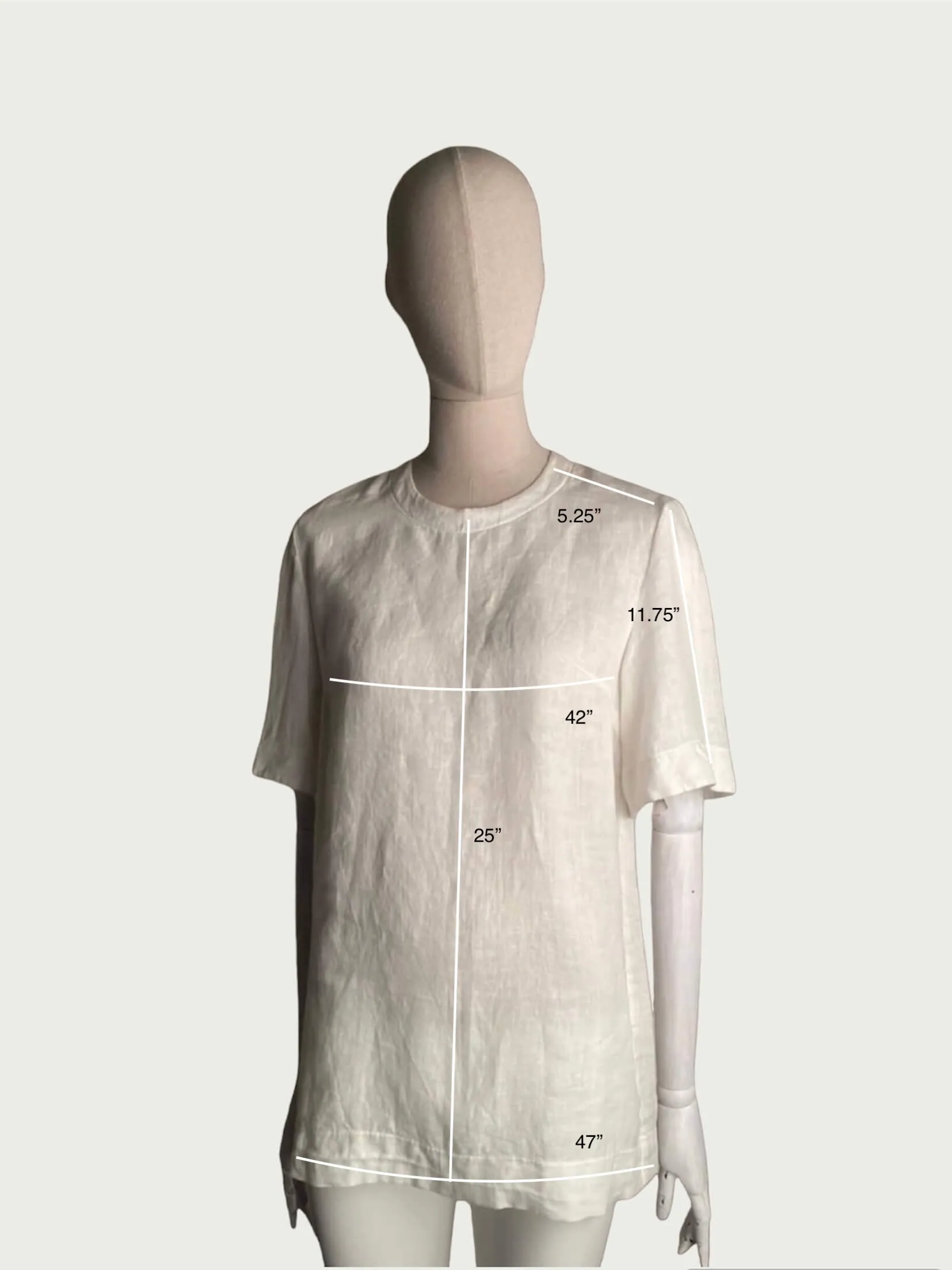 Linen Tailored Tee in White Rabbit, large / OG Price: $228.00