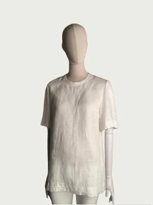 Linen Tailored Tee in White Rabbit, large / OG Price: $228.00