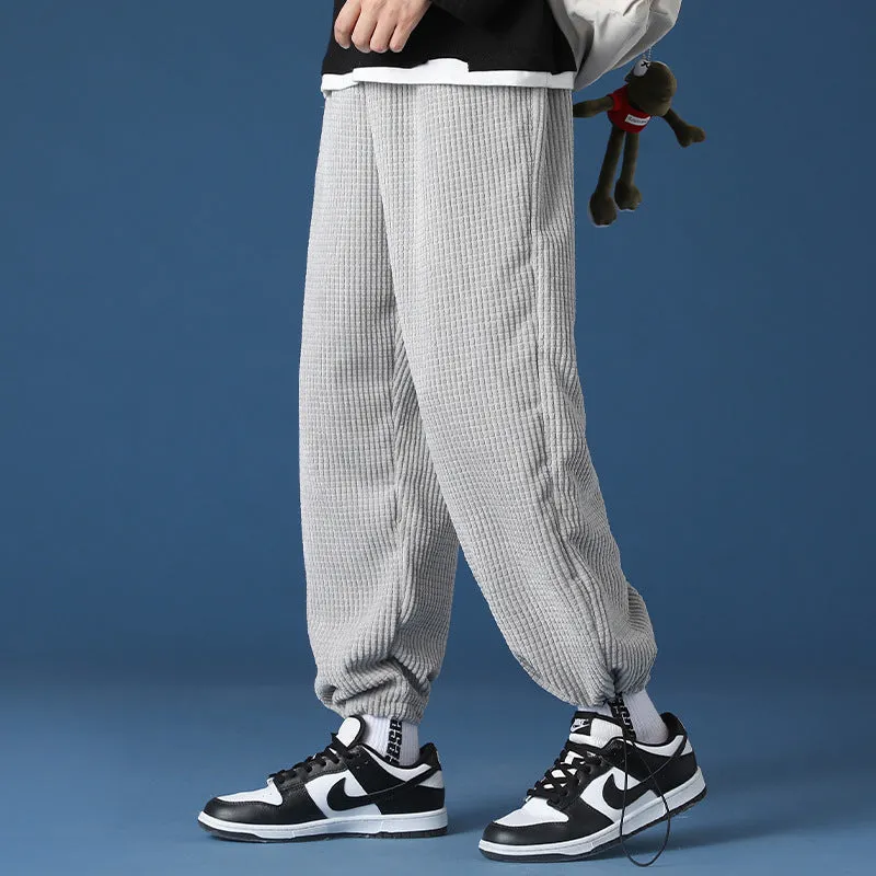 Mens Corduroy Pants Ankle Banded Pants Sweatpants Men's Spring and Autumn Loose Casual Harem Pants