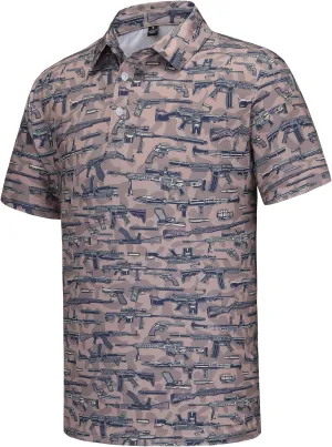Men's Golf Polo Shirts Funny Golf Shirts for Men Performance Moisture Wicking Quick Dry Athletic Short Sleeve Shirts