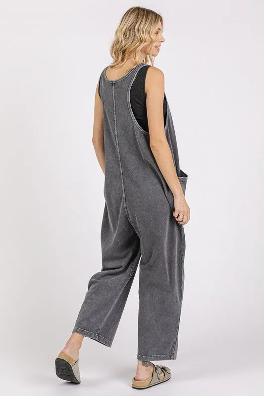 Mittoshop Scoop Neck Wide Leg Overalls