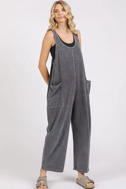 Mittoshop Scoop Neck Wide Leg Overalls
